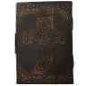 Handmade Notebook with Embossed Celtic Cross on the Leather Cover